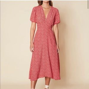 NEW faithfull the brand Sonja dress 10 vintage red